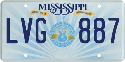 MS license plate LVG887
