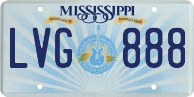 MS license plate LVG888