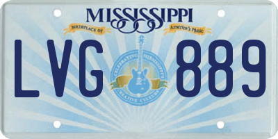 MS license plate LVG889