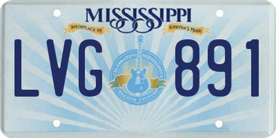MS license plate LVG891