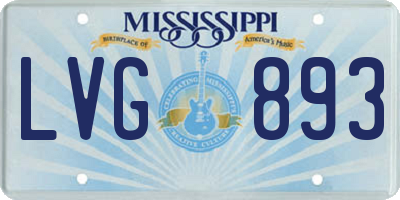 MS license plate LVG893