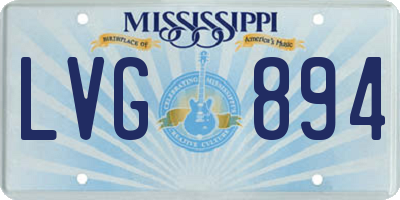MS license plate LVG894