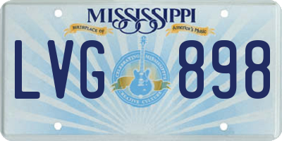 MS license plate LVG898