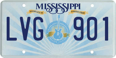 MS license plate LVG901