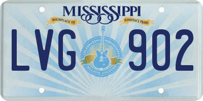 MS license plate LVG902