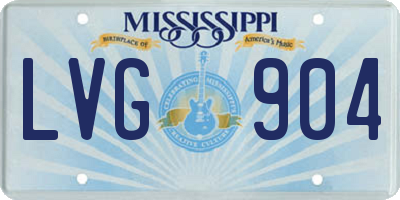 MS license plate LVG904