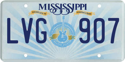 MS license plate LVG907