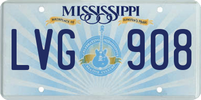 MS license plate LVG908