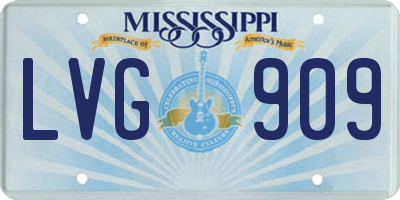 MS license plate LVG909