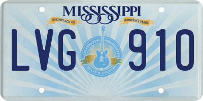 MS license plate LVG910