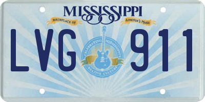 MS license plate LVG911