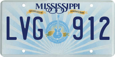 MS license plate LVG912