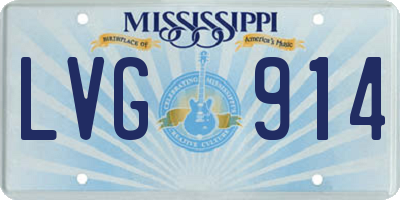 MS license plate LVG914