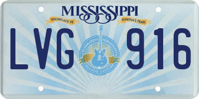 MS license plate LVG916
