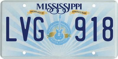 MS license plate LVG918