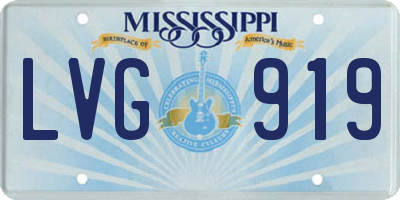 MS license plate LVG919