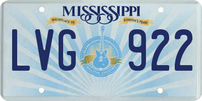MS license plate LVG922