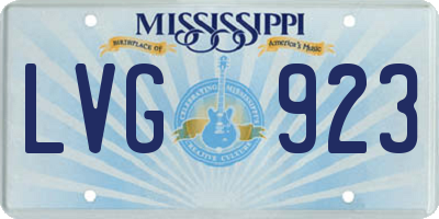MS license plate LVG923