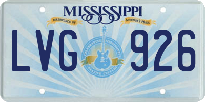 MS license plate LVG926