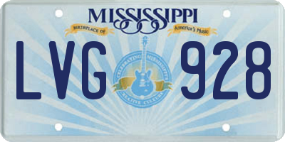 MS license plate LVG928