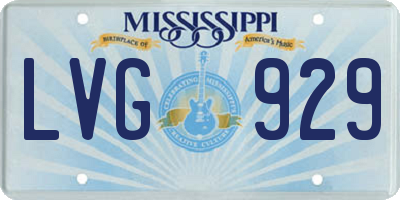 MS license plate LVG929