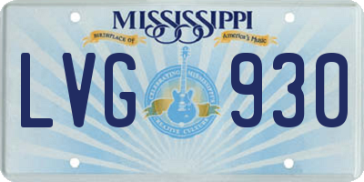 MS license plate LVG930