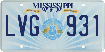 MS license plate LVG931