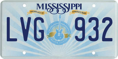 MS license plate LVG932