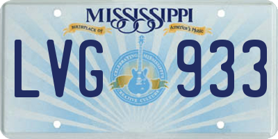 MS license plate LVG933