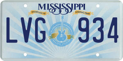 MS license plate LVG934