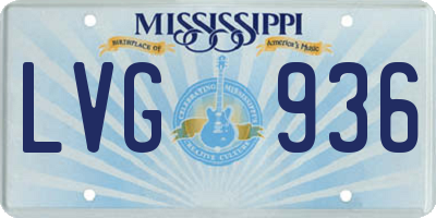 MS license plate LVG936