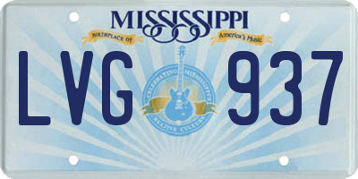 MS license plate LVG937