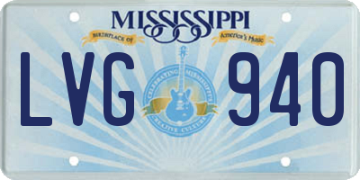 MS license plate LVG940