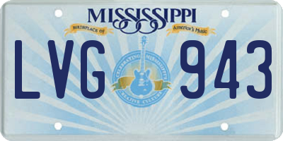 MS license plate LVG943