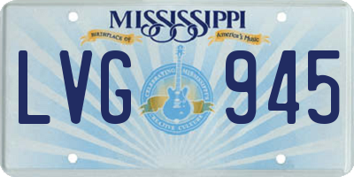 MS license plate LVG945
