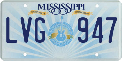 MS license plate LVG947