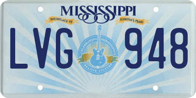 MS license plate LVG948