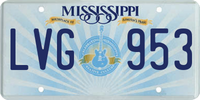 MS license plate LVG953