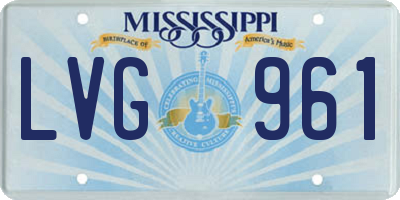 MS license plate LVG961