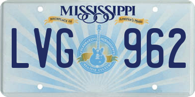 MS license plate LVG962