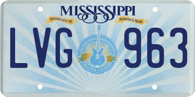 MS license plate LVG963