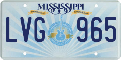 MS license plate LVG965