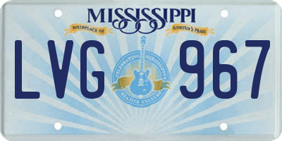 MS license plate LVG967