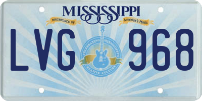 MS license plate LVG968