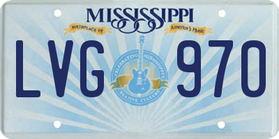 MS license plate LVG970