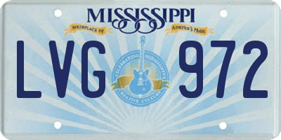 MS license plate LVG972