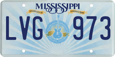 MS license plate LVG973