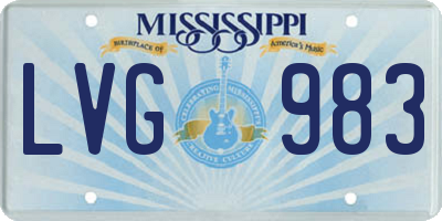 MS license plate LVG983