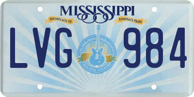 MS license plate LVG984