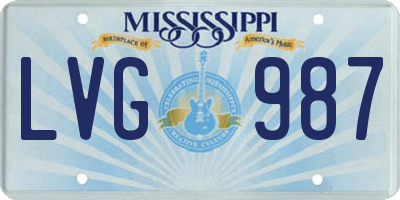 MS license plate LVG987
